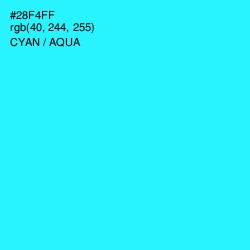 #28F4FF - Cyan / Aqua Color Image